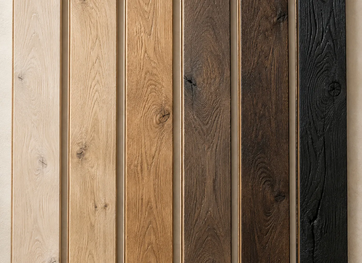 Lames de parquet Atelier Boissec, du chêne clair au bois brûlé
